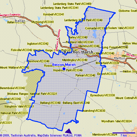 Baccus Marsh Map